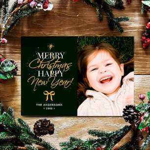 Frohe Weihnachten Glück Neujahr Familienname & Fot