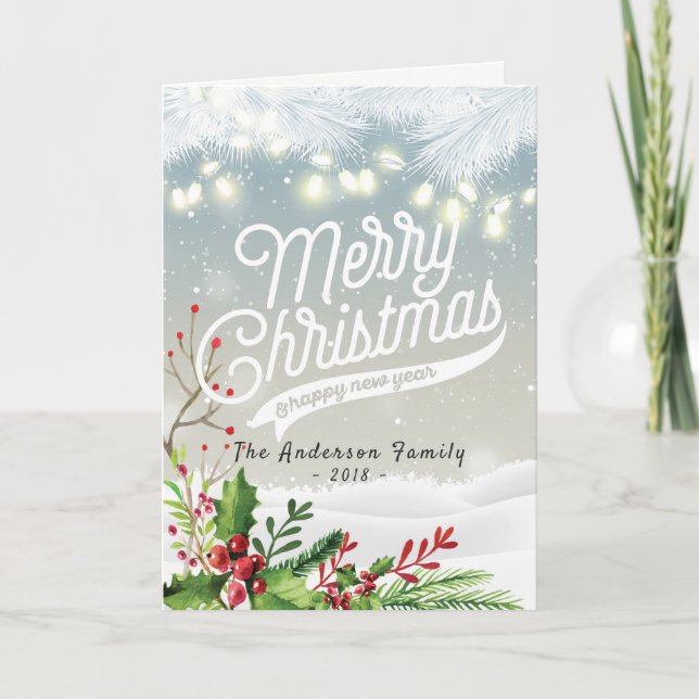 Frohe Weihnachten & Glück Neujahr Feiertage Grüße (Vorderseite)