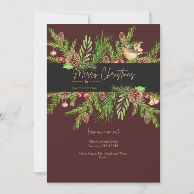 Frohe Weihnachten & Glück Neujahr Grußkarte (Vorderseite)