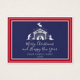 Frohe Weihnachten Glück Neujahr Heilige Familie Na