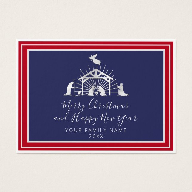 Frohe Weihnachten Glück Neujahr Heilige Familie Na (Vorderseite)