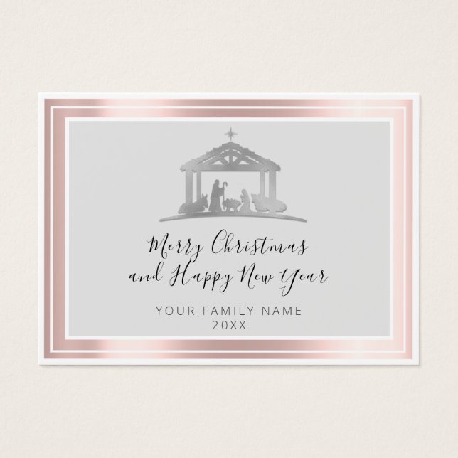 Frohe Weihnachten Glück Neujahr Heilige Rose (Vorderseite)