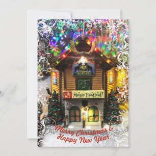 Frohe Weihnachten & Glück Neujahr Lemax House Card