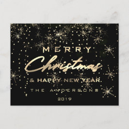 Frohe Weihnachten Glück Neujahr Lux Gold Joy Postkarte