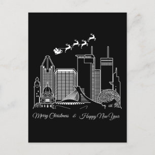 Frohe Weihnachten Glück Neujahr Montreal Kanada Postkarte