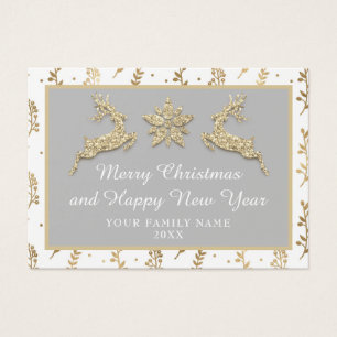 Frohe Weihnachten Glück Neujahr Name Gray Gold