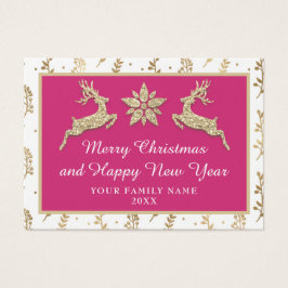 Frohe Weihnachten Glück Neujahr Name Pink Gold