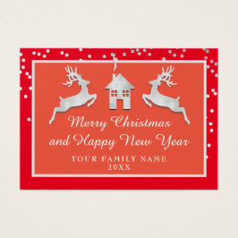 Frohe Weihnachten Glück Neujahr Name Red Gray