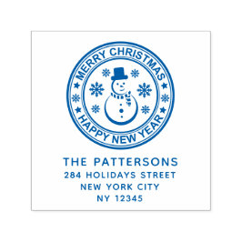 Frohe Weihnachten Glück Neujahr Name Rücksendeadre Permastempel