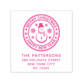 Frohe Weihnachten Glück Neujahr Name Rücksendeadre Permastempel