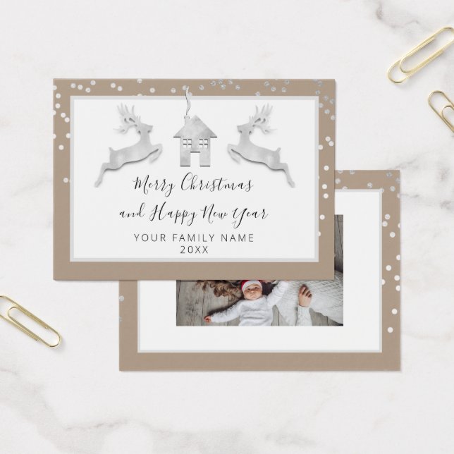 Frohe Weihnachten Glück Neujahr Name White Ivory (Büro)