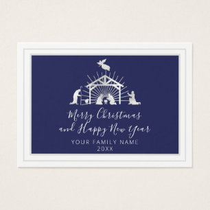 Frohe Weihnachten Glück Neujahr Navy Heilige Famil