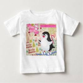 Frohe Weihnachten Glück Neujahr Niedlich Pinguin Baby T-shirt