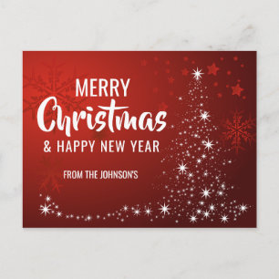 Frohe Weihnachten Glück Neujahr Red White Tree