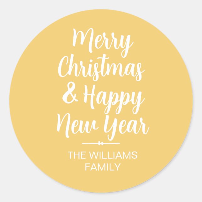 Frohe Weihnachten Glück Neujahr Umschlag Aufkleber (Vorderseite)