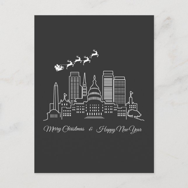 Frohe Weihnachten Glück Neujahr Washington DC Postkarte (Vorderseite)