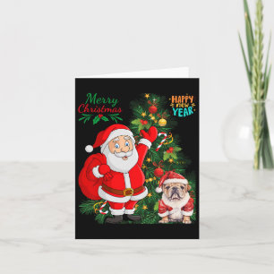 Frohe Weihnachten Glück Neujahr Weihnachtsmann Eng Karte