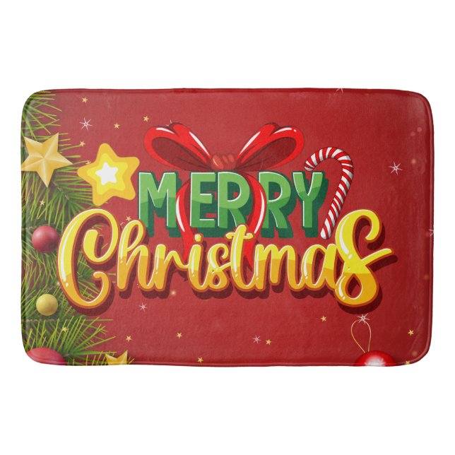 Frohe Weihnachten Glück Weihnachten Weihnachten Re Badematte (Vorderseite)