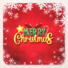 Frohe Weihnachten Glück Weihnachten Weihnachten Re Rechteckiger Pappuntersetzer