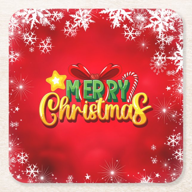 Frohe Weihnachten Glück Weihnachten Weihnachten Re Rechteckiger Pappuntersetzer (Vorderseite)