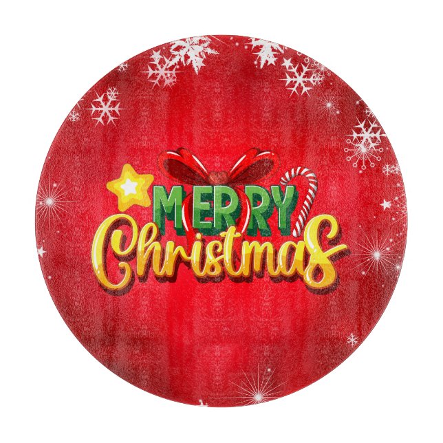 Frohe Weihnachten Glück Weihnachten Weihnachten Re Schneidebrett (Vorderseite)