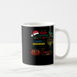 Frohe Weihnachten glücklich Hanukkah und glücklich Kaffeetasse