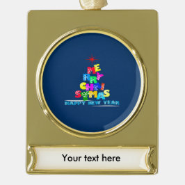 Frohe Weihnachten glücklich Neues Jahr Banner-Ornament Gold