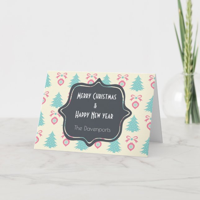 Frohe Weihnachten glücklich Neues Jahr feierliches (Vorderseite)