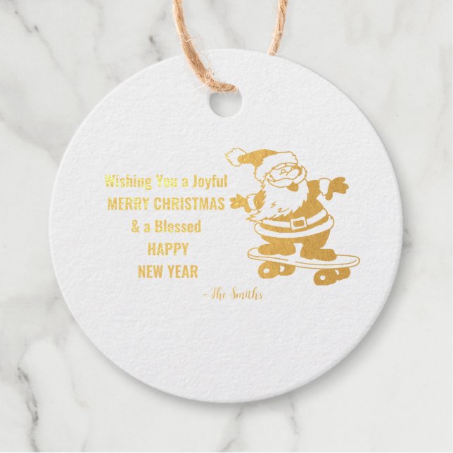 Frohe Weihnachten glücklich Neues Jahr Geschenk Geschenkanhänger (Vorderseite)