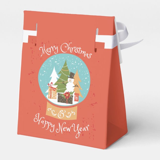 Frohe Weihnachten glücklich Neues Jahr Geschenkschachtel (Rückseite)