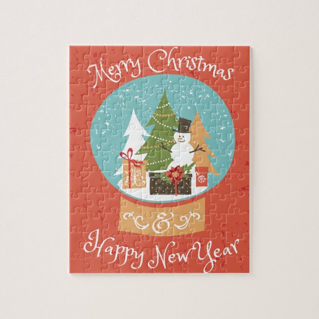 Frohe Weihnachten glücklich Neues Jahr Puzzle (Vertikal)