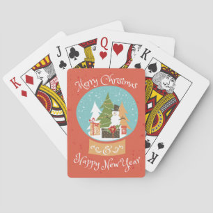 Frohe Weihnachten glücklich Neues Jahr Spielkarten