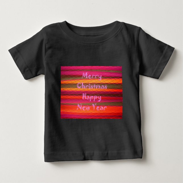 Frohe Weihnachten glücklich Neujahr Farbgestaltung Baby T-shirt (Vorderseite)