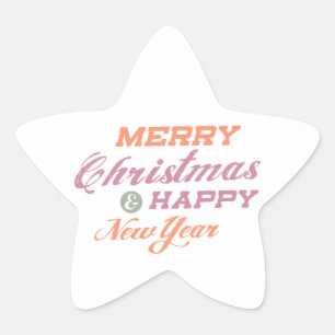 Frohe Weihnachten glücklich Neujahr Star Stickers