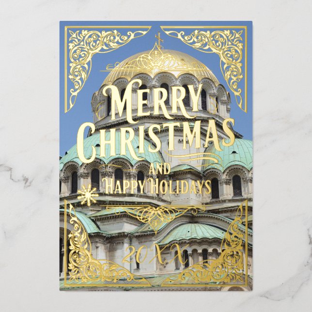 Frohe Weihnachten glückliche Feiertage Jahr Bulgar (Vorderseite)