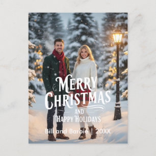 Frohe Weihnachten/glückliche Feiertage Paare Foto Feiertagspostkarte