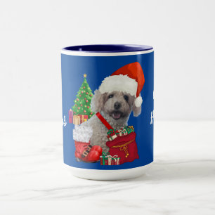 Frohe Weihnachten glückliche Ferien Poodle Tasse