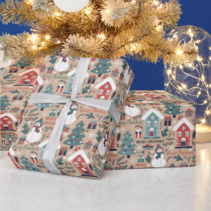Frohe Weihnachten, glückliche Ferien Weihnachten Geschenkpapier