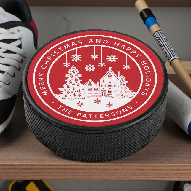 Frohe Weihnachten glückliche Ferien Winter Persona Eishockey Puck (Von Creator hochgeladen)