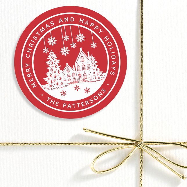 Frohe Weihnachten glückliche Ferien Winter Persona Runder Aufkleber (Von Creator hochgeladen)