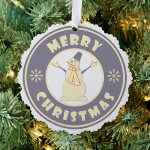 Frohe Weihnachten glückliche Snowman berühmten Kaf Ornament Karte