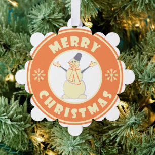 Frohe Weihnachten glückliche Snowman berühmten Kaf Ornament Karte