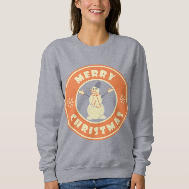 Frohe Weihnachten glückliche Snowman berühmten Kaf Sweatshirt (Vorderseite)