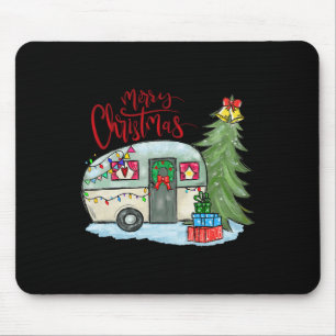 Frohe Weihnachten Glücklicher Camper Spaß Camping Mousepad