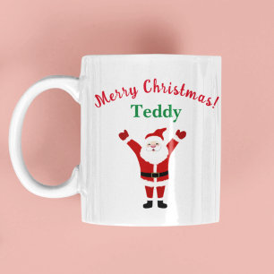 Frohe Weihnachten Glücklicher Santa Name Kaffeetasse