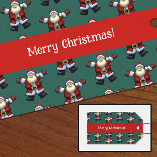 Frohe Weihnachten! Glücklicher Santa Vater Xmas Mu Geschenkanhänger