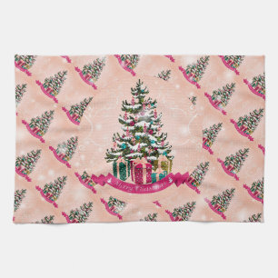 Frohe Weihnachten Glückliches Bestes Geschenk Geschirrtuch