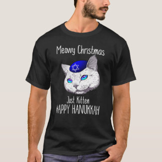 Frohe Weihnachten glückliches Chanukka Hanukcat T-Shirt