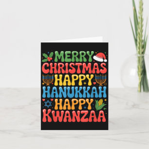 Frohe Weihnachten Glückliches Chanukka Kwanzaa Zit Karte