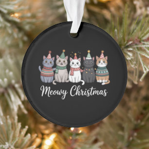 Frohe Weihnachten glückliches Katzenjahr Katzenlie Ornament